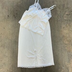 Vintage Two-Piece Lace Lingerie Camisole and Slip